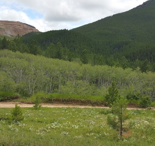 View of the mined top from the side in the valley
