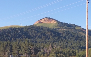 View of the mountain top on the mine side