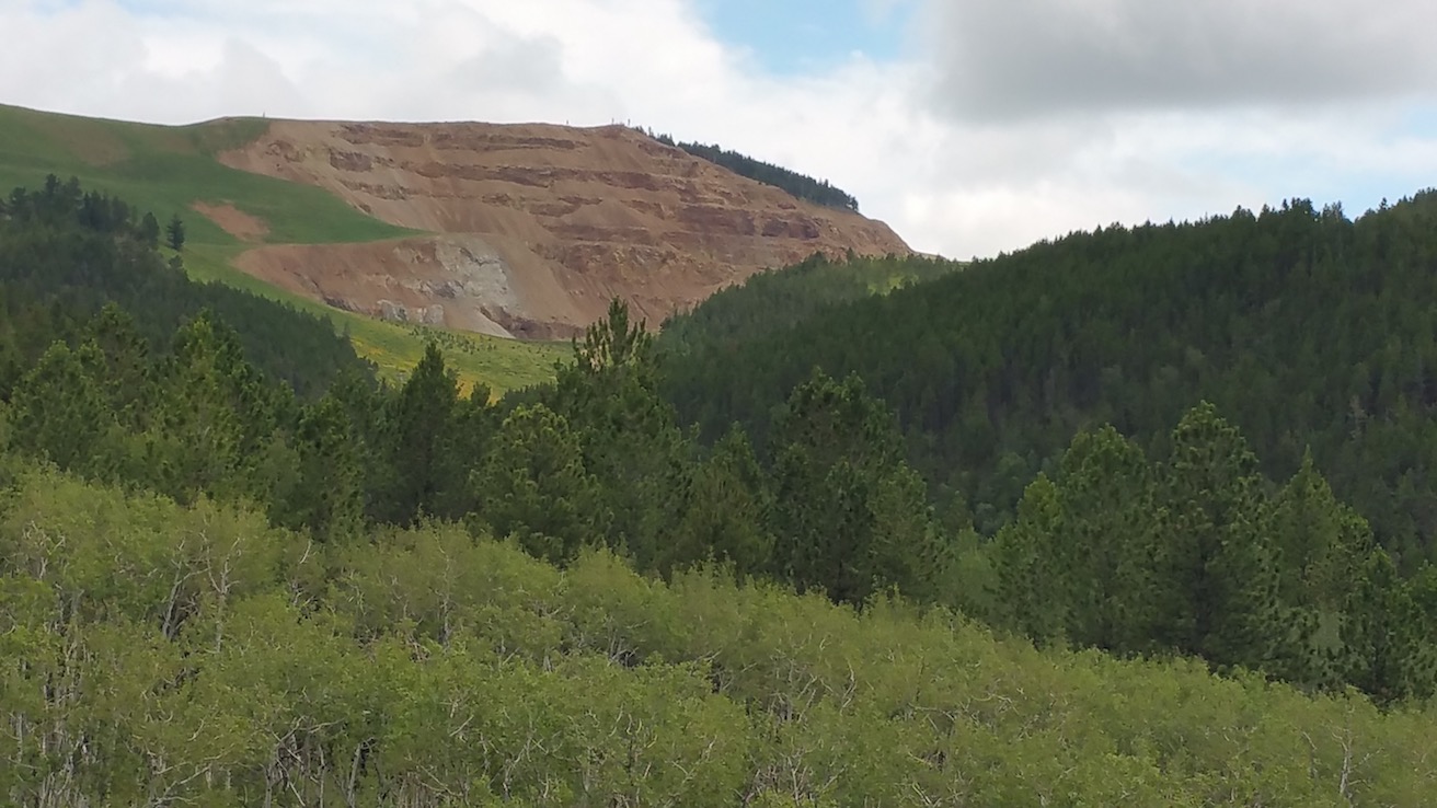  Close up view of the mined mountain top