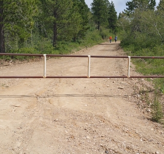 Gate blocking the road