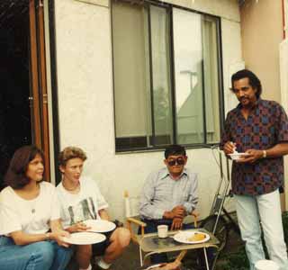 Supporters at an outdoor potluck planning meeting in Boulder, CO